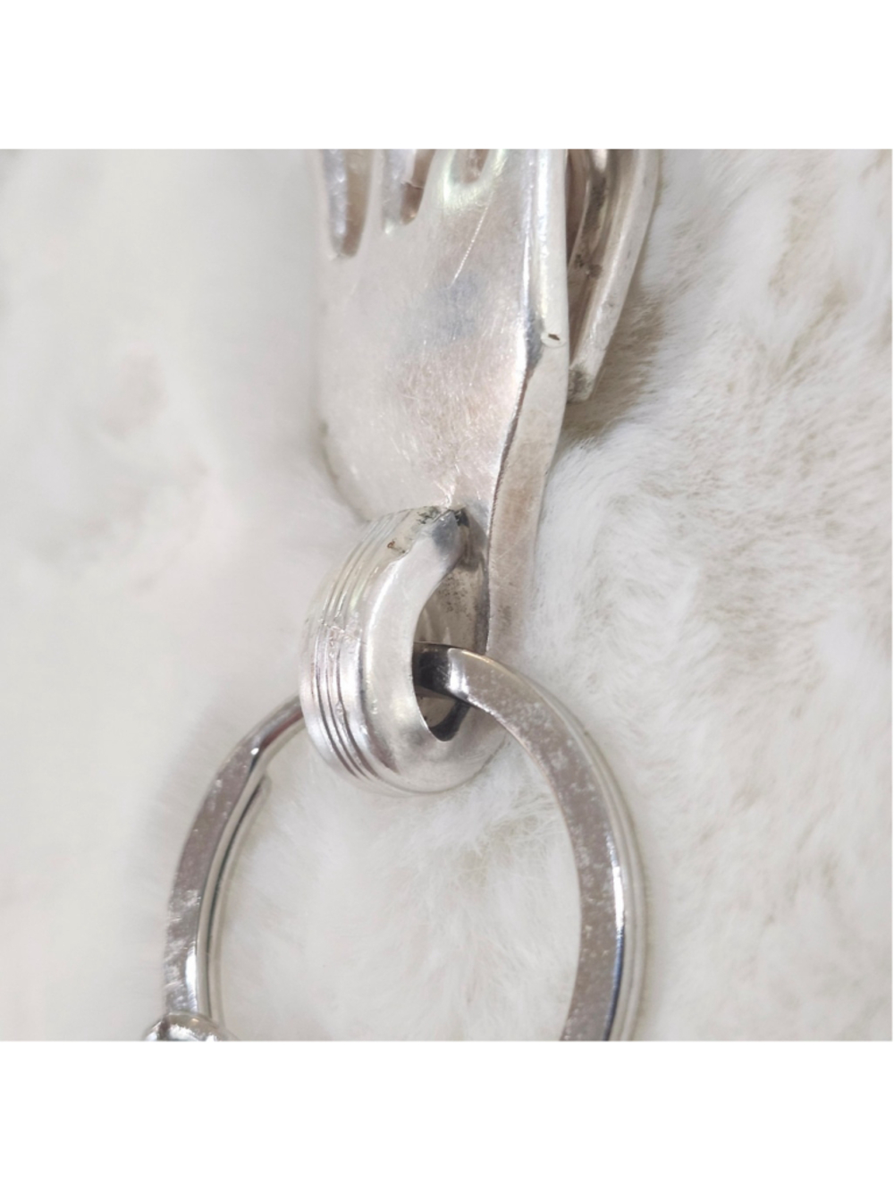 Silverware Art Fork Keychain Peace Sign Hand Gesture Unique Hand Sculpted - Picture 4 of 4